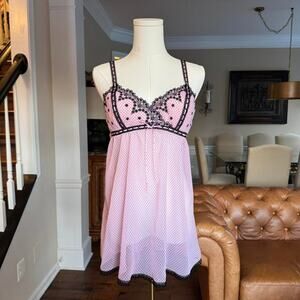 pink gingham coquette babydoll slip dress y2k lingerie
